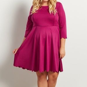 PinkBlush Maternity Plus Scalloped Hemline Dress